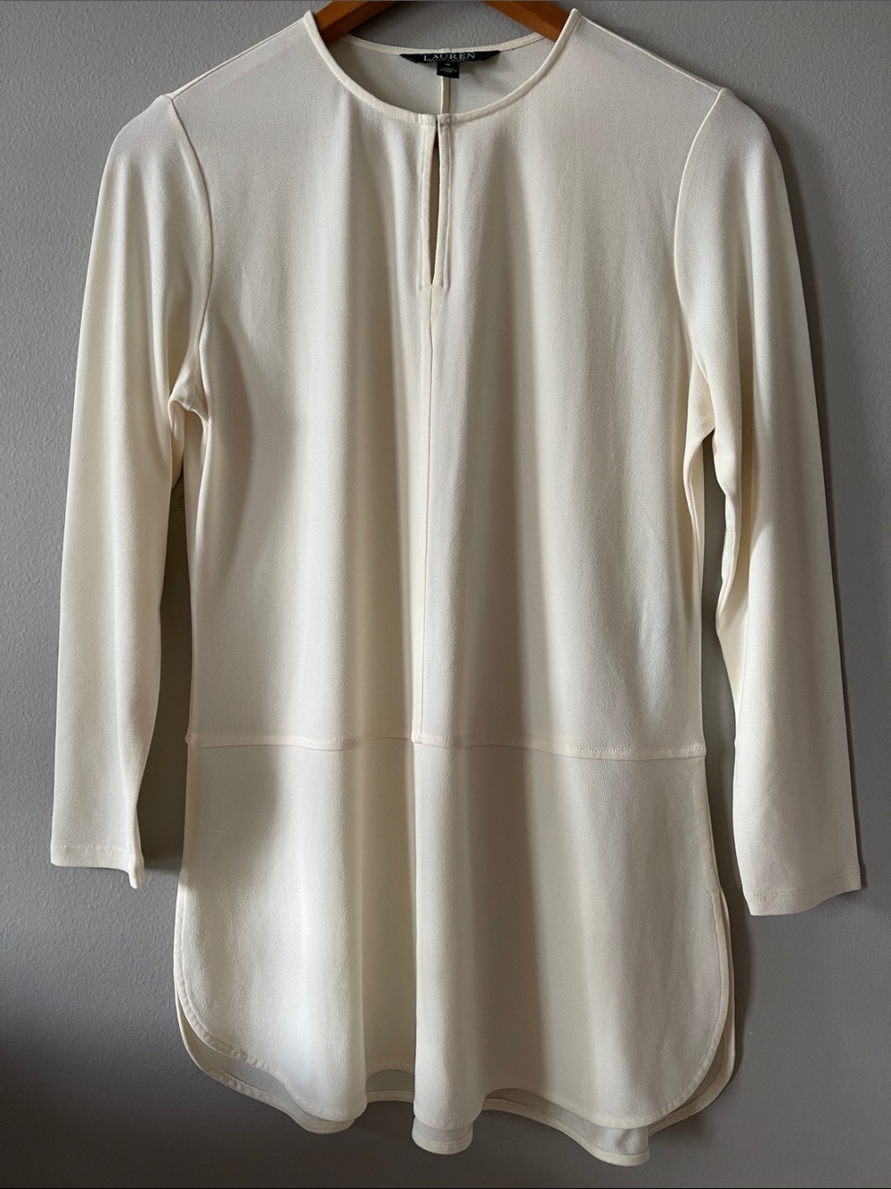 Lauren Ralph Lauren Y2K new Ivory Long-Sleeve Tunic Top